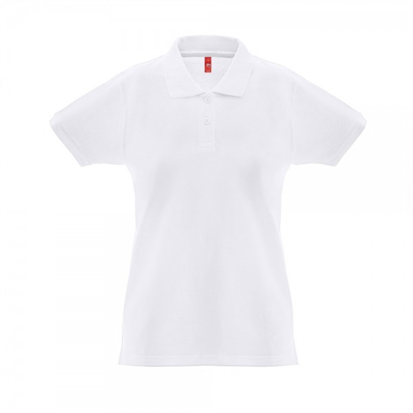 THC MONACO WOMEN WH. Polo da donna a maniche corte in cotone piqué - Bianco