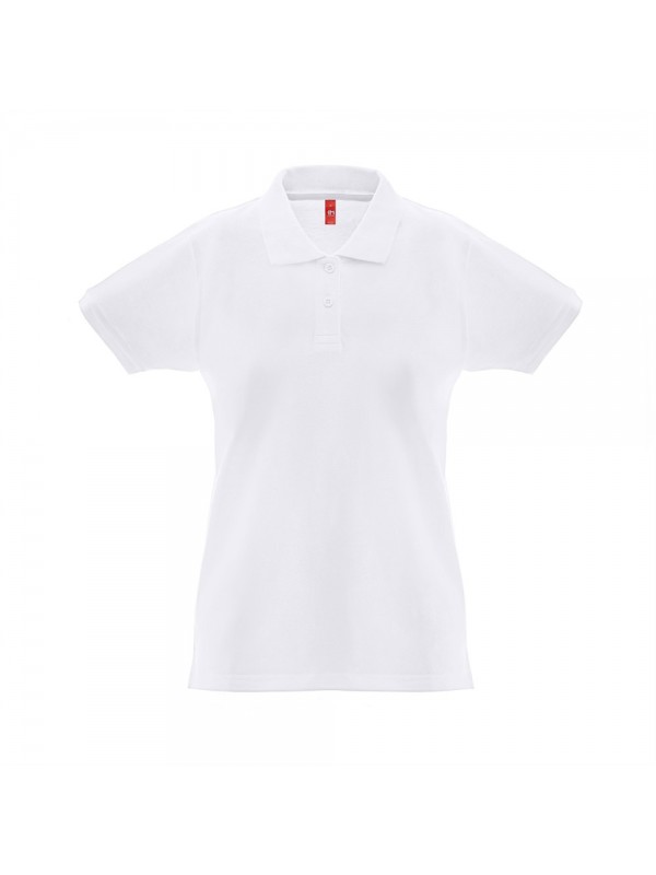 THC MONACO WOMEN WH. Polo da donna a maniche corte in cotone piqué - Bianco THC MONACO WOMEN WH. Polo da donna a maniche corte in cotone piqué - Bianco