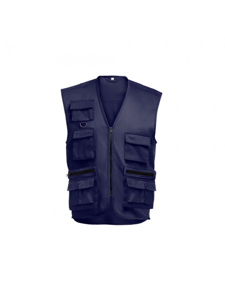 THC PIXEL. Gilet (200 g/m²) in poliestere e cotone - Blu scuro THC PIXEL. Gilet (200 g/m²) in poliestere e cotone - Blu scuro