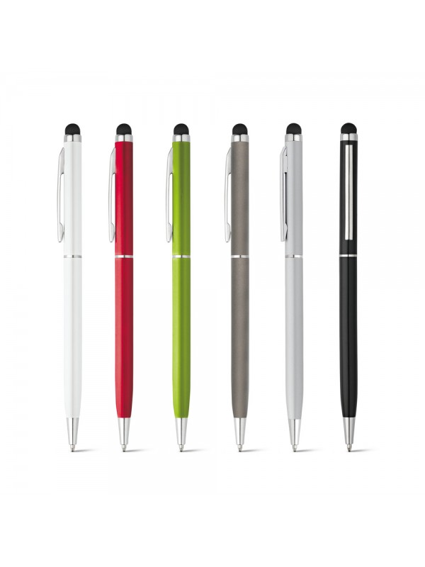 ZOE. Penna a sfera in alluminio con meccanismo a rotazione e punta touch ZOE. Penna a sfera in alluminio con meccanismo a rotazione e punta touch