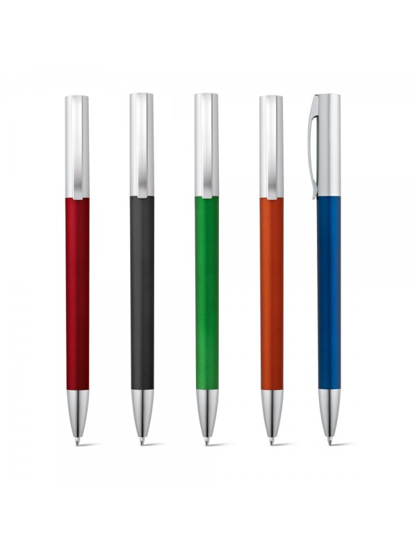 ELBE. Penna a sfera con meccanismo a rotazione e clip in metallo ELBE. Penna a sfera con meccanismo a rotazione e clip in metallo