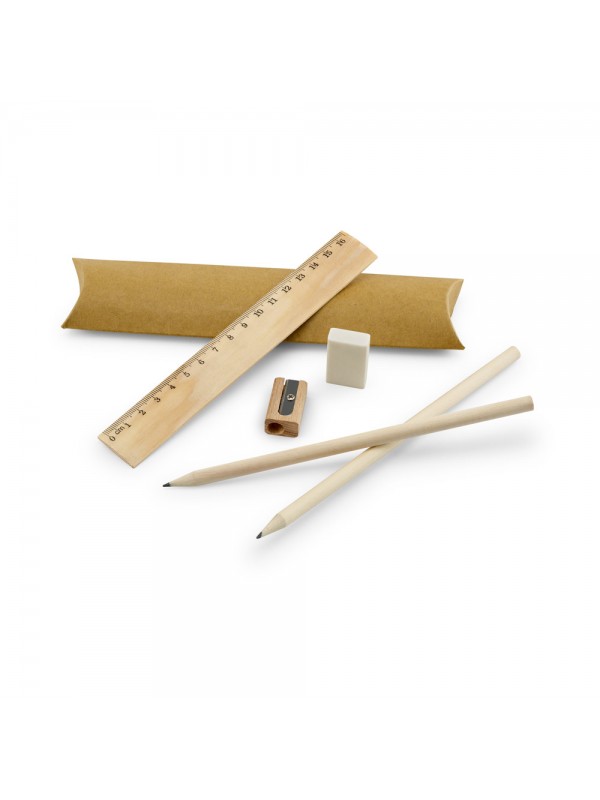 RHOMBUS. Set scrittura scolastico: righello, matite, gomma e temperino RHOMBUS. Set scrittura scolastico: righello, matite, gomma e temperino