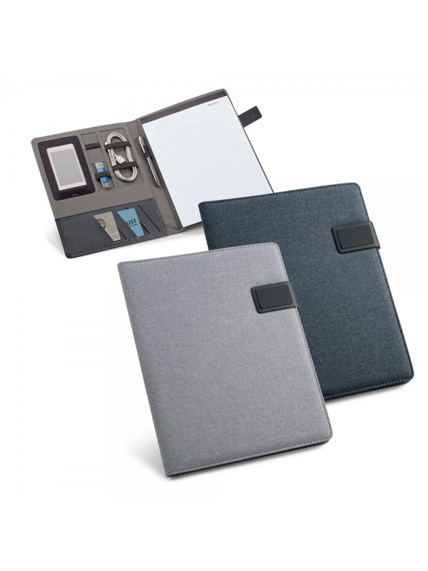 RIORDAN. Cartella A4 in PU e imitazione lino con blocco pagine a righe RIORDAN. Cartella A4 in PU e imitazione lino con blocco pagine a righe