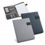 RIORDAN. Cartella A4 in PU e imitazione lino con blocco pagine a righe