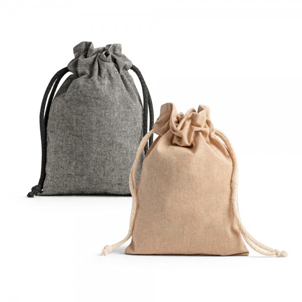 GIBRALTAR. Sacchetto regalo in cotone riciclato (70%), poliestere (30% rPET) (140 g/m²)