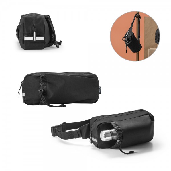 DELFOS POUCH. Marsupio 300D poliestere riciclato e 600D poliestere riciclato con elementi riflettenti