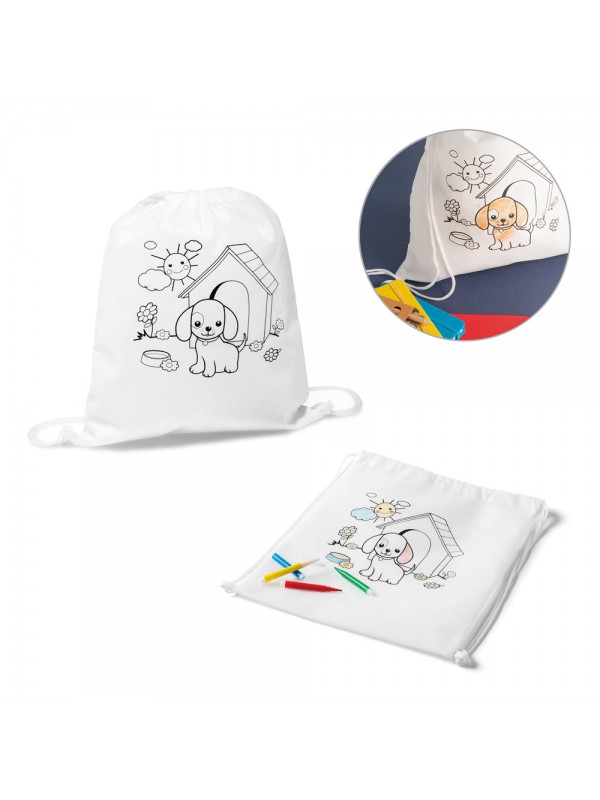 DRAWS. Zaino a sacca con disegno da colorare (80 g/m²) DRAWS. Zaino a sacca con disegno da colorare (80 g/m²)