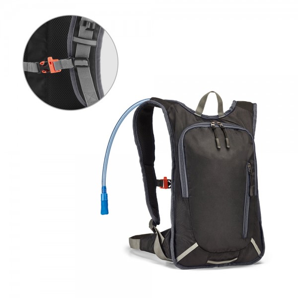 MOUNTI. Zaino sportivo in 420D con sacca idrica 2 L - Grigio