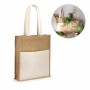 BRAGA. Borsa in juta (240 g/m²) con tasca in 100% cotone (140 gm²)