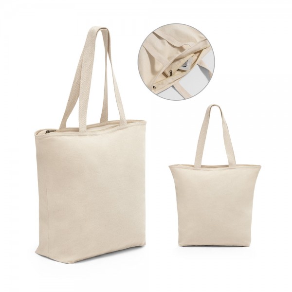 HACKNEY. Borsa in cotone 100% con chiusura (280 g/m²)