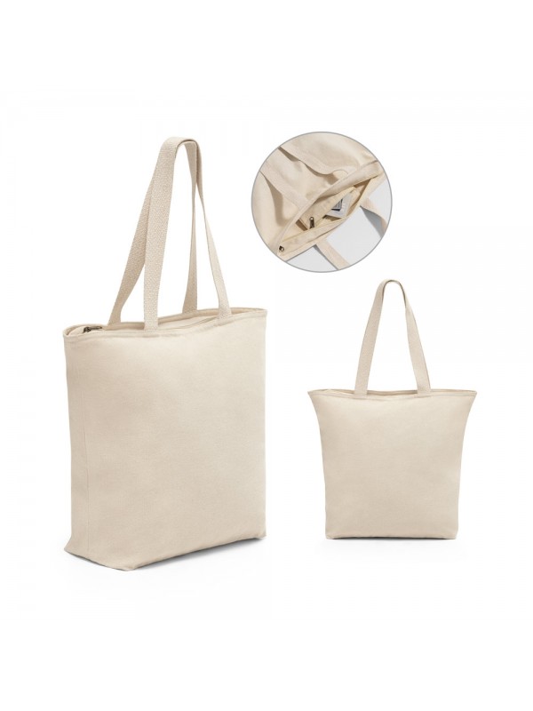 HACKNEY. Borsa in cotone 100% con chiusura (280 g/m²)