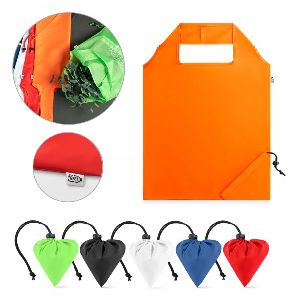 BEIRA. Shopper pieghevole in 190T poliestere riciclato (100% rPET)