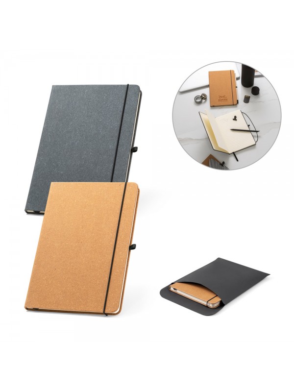 MATISSE. Blocco note A5 con copertina rigida in pelle (70% riciclata) con pagine a righe MATISSE. Blocco note A5 con copertina rigida in pelle (70% riciclata) con pagine a righe