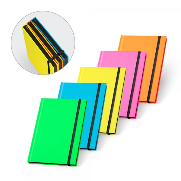 WATTERS. Block notes A5 in PU fluorescente con fogli a righe