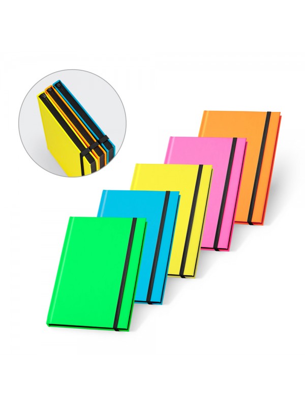 WATTERS. Block notes A5 in PU fluorescente con fogli a righe