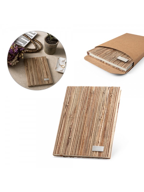 NERUDA. Block notes A5 con copertina rigida in fibra di paglia naturale