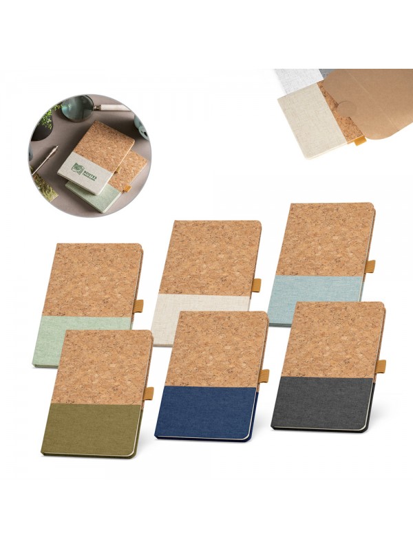 KLEE. Block notes A5 in sughero e lino con pagine a righe KLEE. Block notes A5 in sughero e lino con pagine a righe