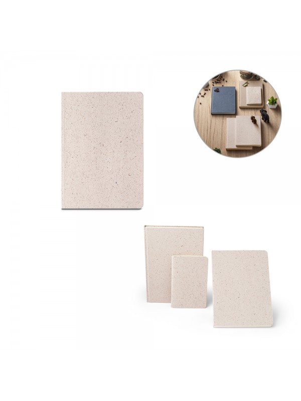 ORGANIC SEMI-RIGID. Block notes A5 con copertina semirigida fabbricata tramite materia organica degli elefanti (80%) ORGANIC SEMI-RIGID. Block notes A5 con copertina semirigida fabbricata tramite materia organica degli elefanti (80%)