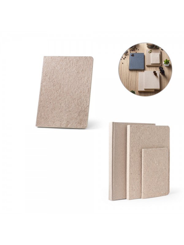 TEAPAD SEMI-RIGID. Block notes A5 con copertina flessibile fabbricata tramite gli scarti della foglie di té (65%)