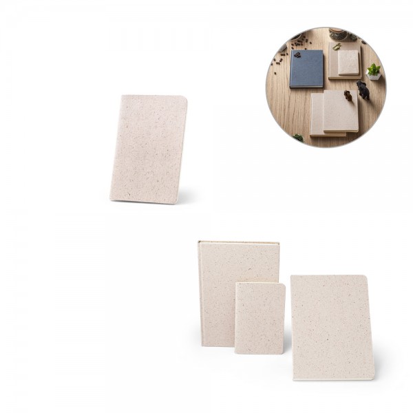 ORGANIC SOFT. Block notes A6 con copertina flessibile fabbricata tramite la materia organica degli elefanti (80%)