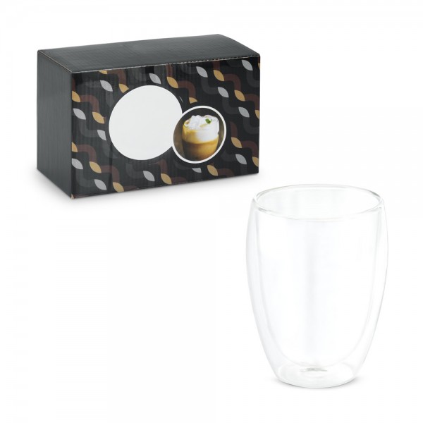 MACHIATO. Set di 2 tazze isotermiche in vetro