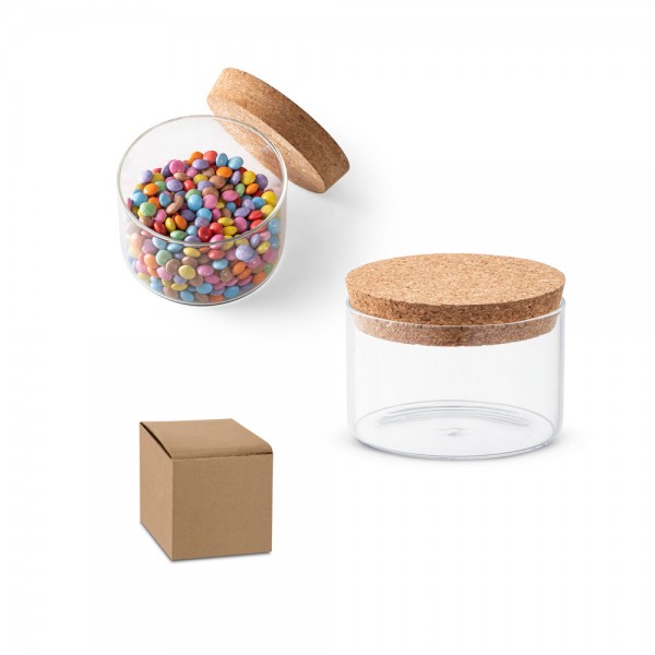 SPICE 380. Contenitore in vetro borosilicato con tappo in sughero 380 mL
