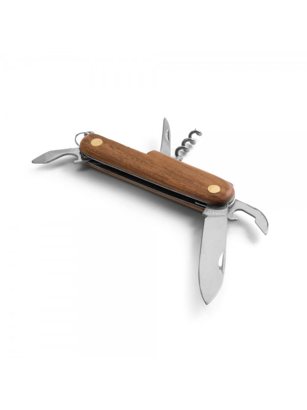 BELPIANO. Coltello tascabile multifunzione in acciaio inox e legno BELPIANO. Coltello tascabile multifunzione in acciaio inox e legno