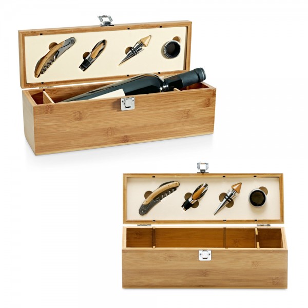SYRAH. Set da vino in bambù, zinco e acciaio inox
