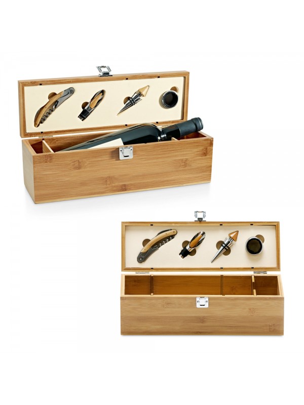SYRAH. Set da vino in bambù, zinco e acciaio inox SYRAH. Set da vino in bambù, zinco e acciaio inox