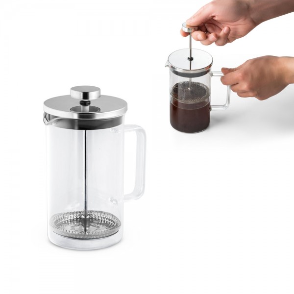 JENSON. Caffettiera in vetro borosilicato e acciaio inox 600 mL