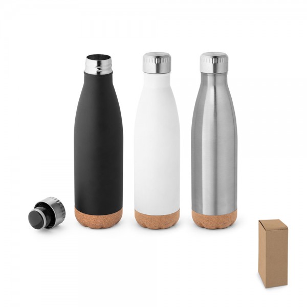 SOLBERG. Borraccia termica in acciaio inox con base in sughero 560 mL