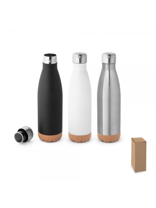 SOLBERG. Borraccia termica in acciaio inox con base in sughero 560 mL