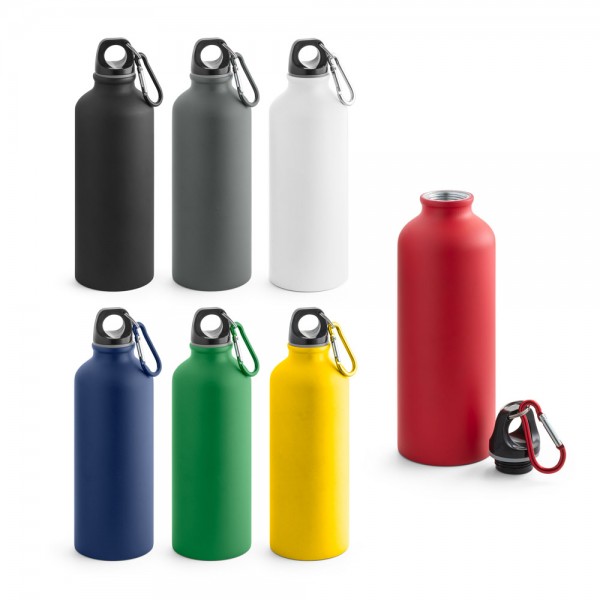 COLLINA. Bottiglia in alluminio con moschettone 540 mL - Nero
