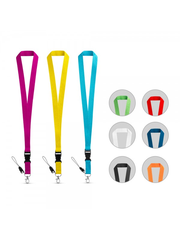 ANQUETIL. Lanyard in poliestere con moschettone in metallo