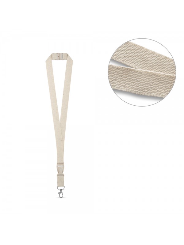BALLINA. Lanyard 100% cotone con moschettone in metallo