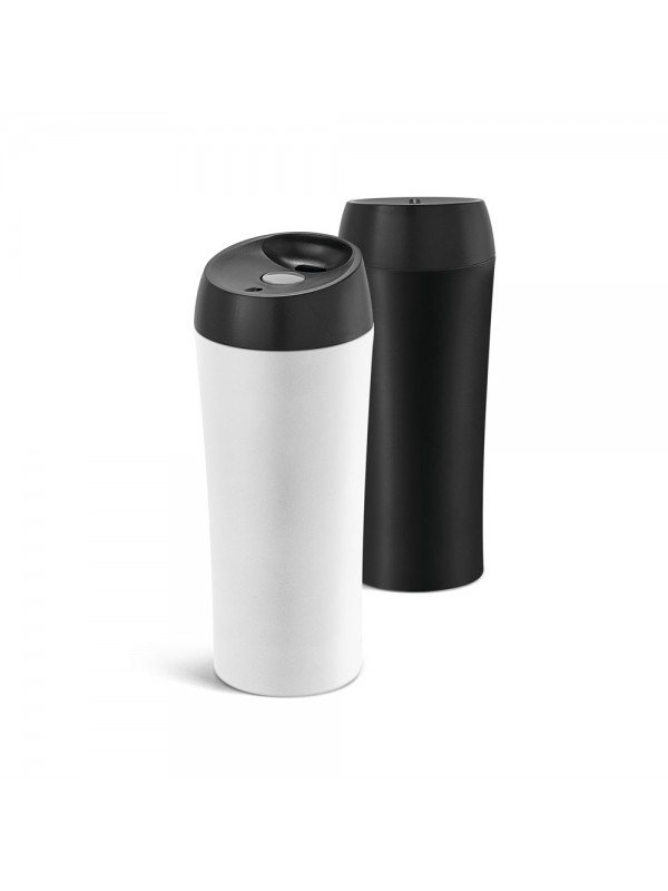 MONARDA. Bicchiere da viaggio in acciaio inox e PP 470 mL