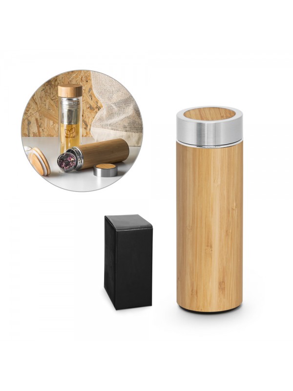 NATUREL. Borraccia termica in bambù e acciaio inox (90% riciclato) 430 mL