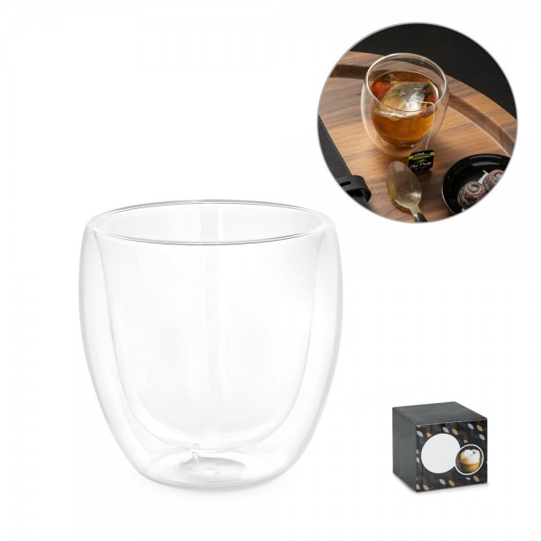 AMERICANO. Bicchiere isotermico in vetro 220 mL