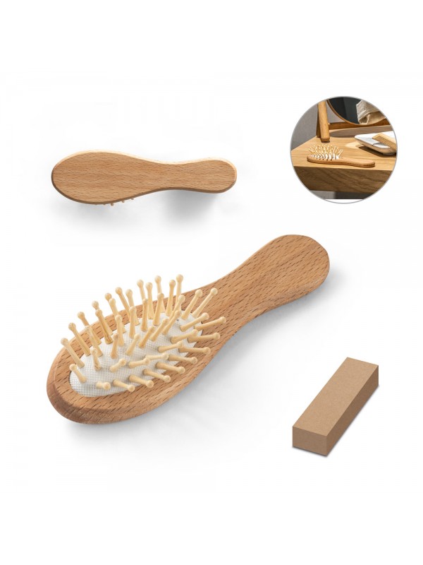 DERN. Spazzola per capelli in legno con denti in bambù DERN. Spazzola per capelli in legno con denti in bambù