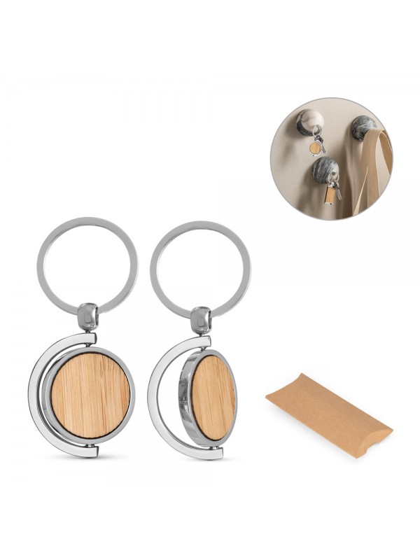 HOMER ROUND. Portachiavi rotondo in bambù