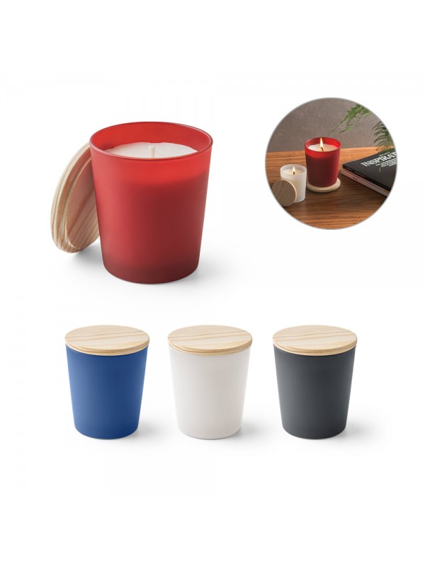 DUVAL. Candela profumata in bicchiere di vetro con coperchio in sughero 180 g DUVAL. Candela profumata in bicchiere di vetro con coperchio in sughero 180 g