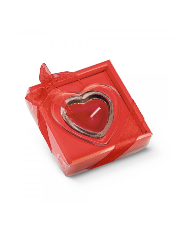 SWEET. Candela a forma di cuore e base in vetro SWEET. Candela a forma di cuore e base in vetro