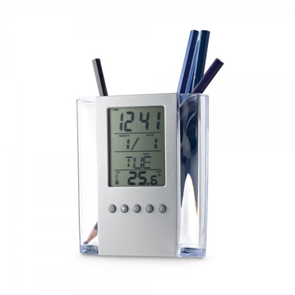 EDEM. Portapenne a sfera con schermo LCD in acrilico