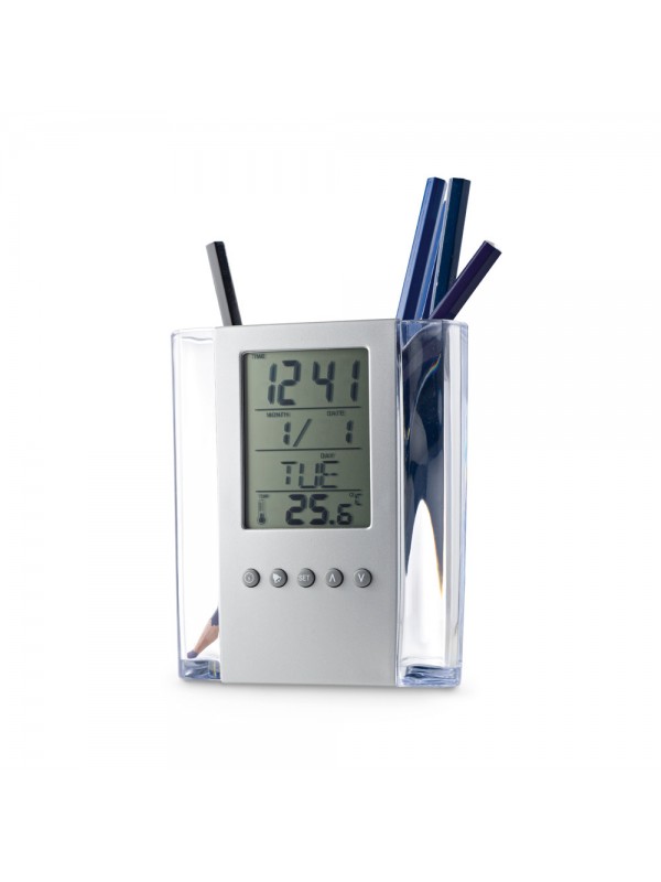 EDEM. Orologio digitale da tavolo multifunzionale con portapenne