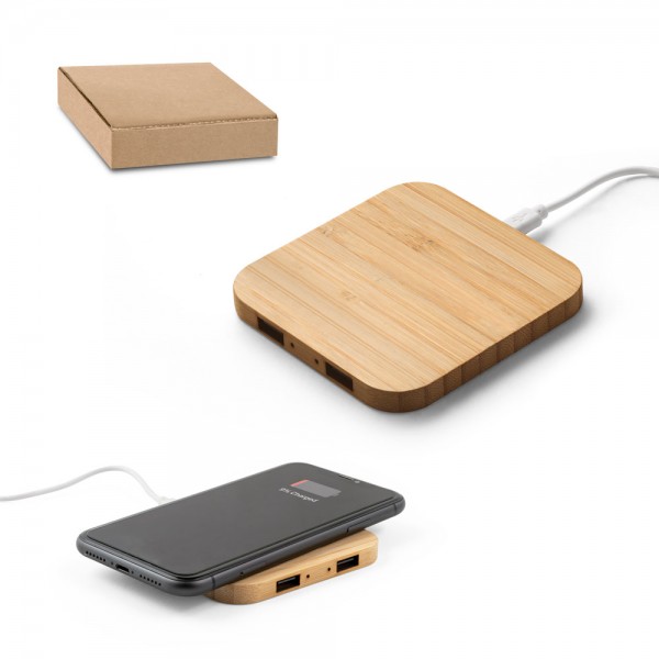 DALTON. Caricatore wireless Superfast 15W in bambù