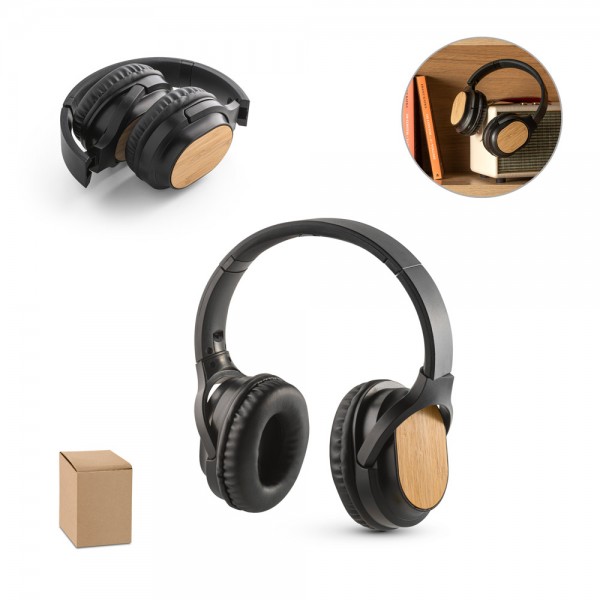 GOULD. Cuffie wireless pieghevoli con durata della batteria di 5 ore in bambù e ABS
