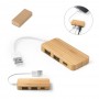 MOSER. HUB con 2 porte USB-A e 1 USB-C in bambù