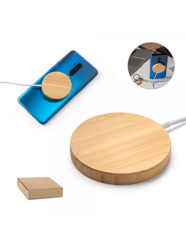 DAIMLER. Caricatore magnetico wireless superveloce da 15W in bambù DAIMLER. Caricatore magnetico wireless superveloce da 15W in bambù
