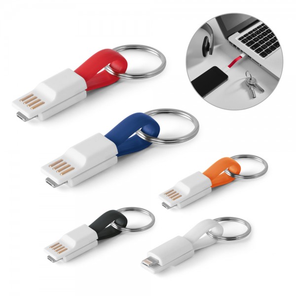 RIEMANN. Cavetto USB con connettore 2 in 1 in ABS e PVC
