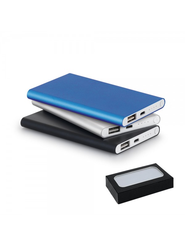 MARCET. Power bank slim da 4'000 mAh in alluminio riciclato (100% rAL) e ABS riciclato (100% rABS) MARCET. Power bank slim da 4'000 mAh in alluminio riciclato (100% rAL) e ABS riciclato (100% rABS)